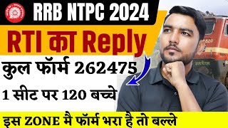 RRB NTPC RTI Reply  कितने फॉर्म भरे गयें  RRB NTPC Safe Zone RRB NTPC 2024 Total Form Fill Up [upl. by Longawa362]