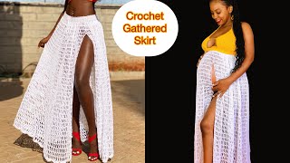 How To Crochet A Gathered Mesh Skirt [upl. by Weasner152]