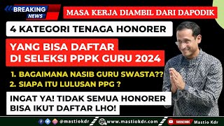 Hanya 4 Kategori Tenaga Honorer Ini Yang Bisa Daftar di PPPK Guru 2024 Ini Nasib Guru Swasta amp PPG [upl. by Krug]