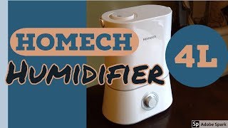 Homech 4L Humidifier Model HMAH001 Quiet and Clean [upl. by Disini423]