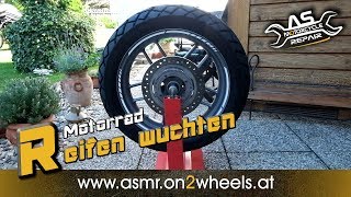 ➤ MOTORRAD RAD REIFEN EINFACH SELBST WUCHTEN [upl. by Enelram]