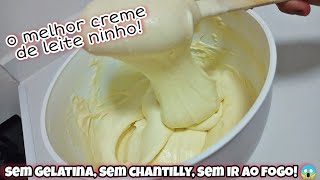 O MELHOR CREME DE LEITE NINHO 😱 sem gelatina sem chantilly sem ir ao fogo pronto em minutos 😱 [upl. by Leirad829]