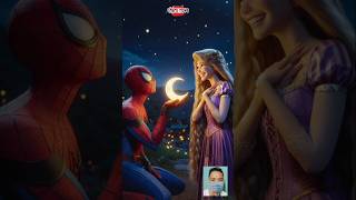 Spiderman love Rapunzel💥marvel vs dc vs disney marvel disney avengers spiderman [upl. by Nuhsed]