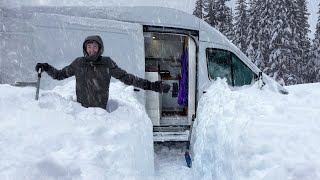 Surviving the BIGGEST BLIZZARD of the Year  Winter Van Camping in EPIC SNOWSTORM [upl. by Acnaib]