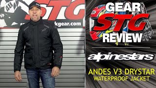 Alpinestars Andes V3 Drystar Waterproof Jacket Review  Sportbike Track Gear [upl. by Krista]