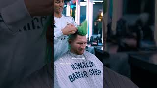 Maxianfootball Ronaldo barbershop💇🏻‍♂️ messi ronaldo shorts [upl. by Atihana320]