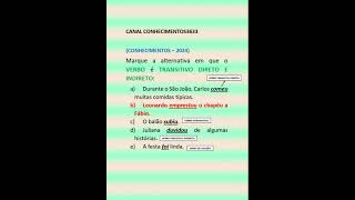 ESTUDE MAIS QUESTÃO Nº10 PREDICADO VERBAL VERBO TRANSITIVO DIRETO E INDIRETO [upl. by Delmor]