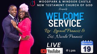 Welcome Service for Rev Lepaul Francis amp Sis Nicole Francis  Woodpark amp Windsor Castle NTCOG [upl. by Nanyk]