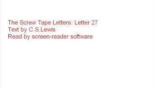 screw tape Letters 27 video [upl. by Stig810]