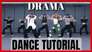 aespa  Drama Dance Practice Mirrored Tutorial SLOWED [upl. by Ojeitak]