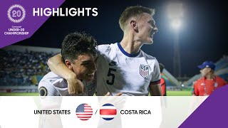 Concacaf Under20 Championship 2022 Highlights  United States vs Costa Rica [upl. by Clarey41]