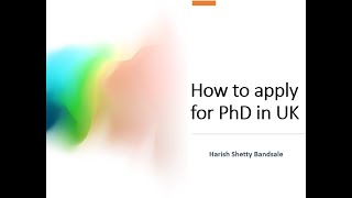 How to apply for PhD in UK [upl. by Ardekan]