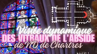 Visite des vitraux de labside de la cathédrale de Chartres [upl. by Bellina]