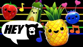 Hey Bear Sensory  Dancing Fruit  Partytime with Avocadosaurus and Friends  Dance Party [upl. by Vange958]