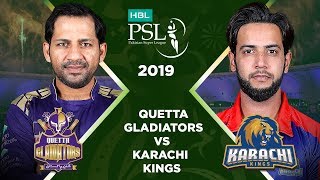 Match 15 Full Match Highlights Quetta Gladiators vs Karachi Kings  HBL PSL 4  HBL PSL 2019 [upl. by Ahteres]