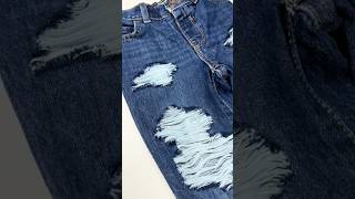 DIY Ripped Jeans denimdiy rippedjeans reworked upcycle customjeans distressedjeans fashion [upl. by Cleopatre731]