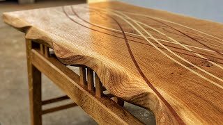 Diy OAK table with inlays [upl. by Stelle]