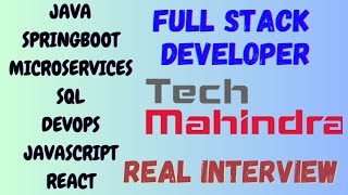 Tech Mahindra Full Stack Developer Interview  Java  Spring Boot  Microservices  AWS  DevOps [upl. by Ahrat]