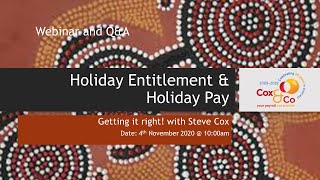 Holiday Entitlement and Pay Part 1 Entitlement at Nov 2020 [upl. by Nireil]