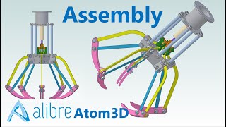 Alibre Atom3D Assembly  Robot Gripper Mechanism [upl. by Schulman]