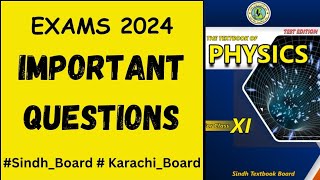 XI Physics New Book Guess Paper All Important Questions and Numerical KarachiBoard SindhBoard [upl. by Calvano968]