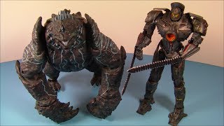 NECA PACIFIC RIM 2 PACK BATTLE DAMAGED GIPSY DANGER vs LEATHERBACK ACTION FIGURES MOVIE TOY REVIEW [upl. by Nolubez]