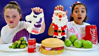 Real Food VS Gummy Food Challenge Christmas Special [upl. by Nali]