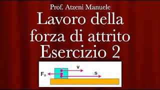 Lavoro della forza di attrito  Esercizio 2 ProfAtzeni ISCRIVITI [upl. by Atwahs664]