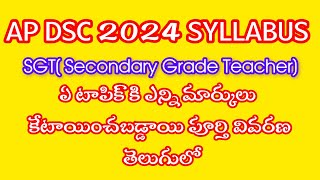 Ap DSC SGT syllabus 2024  Ap DSC latest syllabusDSC SGT syllabus in telugu [upl. by Oberstone]