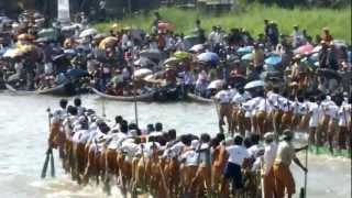 Boat race Buddhist festival in Inley lake Myanmar [upl. by Enelaehs]