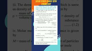 Relationship between molar mass density of the substance and unit cell edge length  shorts [upl. by Onabru]