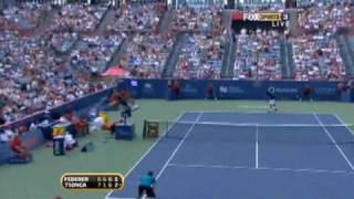 Montreal QF 2009  Tsonga vs Federer Third set TB [upl. by Valle230]