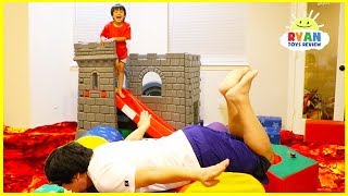 The Floor is Lava Challenge Pretend Playtime with Ryan ToysReview [upl. by Riccio]