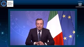 Draghi «Grazie ai vaccini vediamo la fine della pandemia» [upl. by Bank]