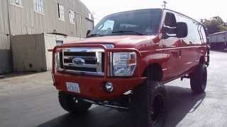 2006 FORD E350 DIESEL VAN 4X4quotWITH 2012 FRONT END AWSOME RED [upl. by Mahda902]