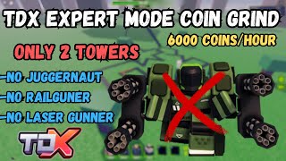 TDX EXPERT MODE COIN GRIND  Solo Expert Mode  2 Towers Only  Tower Defense X  6000 coinshour [upl. by Ming]