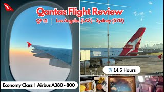 Qantas Flight Review  QF12  Airbus A380800  LAX to SYD  Economy Class  Sydney Transit Vlog ✨ [upl. by Audry]