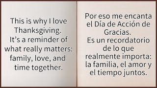 Aprende Inglés con Historias Una Familia Celebrando El Día de Acción de Gracias [upl. by Nevada]