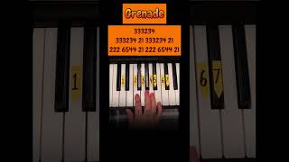 💣Grenade💣 brunomars easy piano tutorial brunomars shorts music fyp [upl. by Jacquelin]