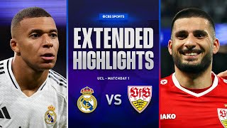 Real Madrid vs Stuttgart Extended Highlights  UCL League Phase MD 1  CBS Sports Golazo [upl. by Tekcirc890]