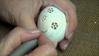 Victorian Lace Egg Carving Video from the Feathered Nest Bishop Hill IL [upl. by Burget]