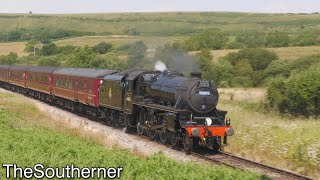 44871 leads the illfated The Swanage Belle 26062024 [upl. by Ardiedak]