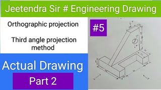 Orthographic projection QN5 Part 2 Engineering Drawing [upl. by Eiramadnil]