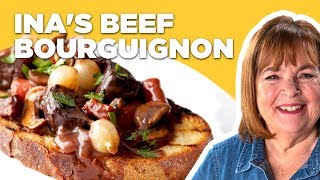 Barefoot Contessa Makes Beef Bourguignon  Barefoot Contessa  Food Network [upl. by Yadnil]