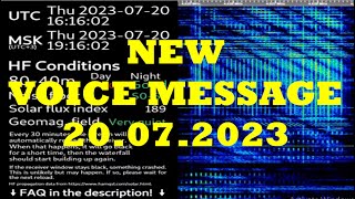 UVB76 NEW VOICE MESSAGE 20072023 1615 UTC [upl. by Ahsienel]