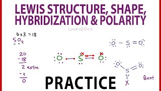 Lewis Structure Shape Hybridization and Polarity Practice Organic Chemistry [upl. by Cannice]