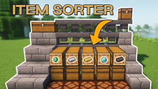 Minecraft EASIEST Automatic Item Sorter  121 Tutorial [upl. by Jacquenetta]