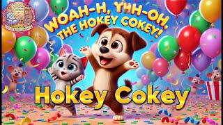 Hokey Cokey  Sing Along with Cute Puppy amp Kitten  Most Popular English Nursery Rhymes amp Kids Songs [upl. by Dash]