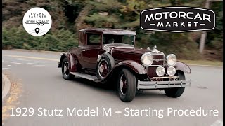 1929 Stutz Startup Procedure [upl. by Othe]