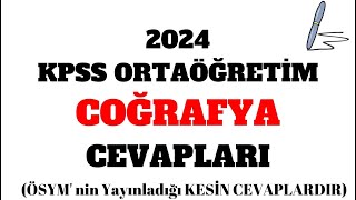 2024 KPSS Ortaöğretim Coğrafya Cevapları [upl. by Dichy183]